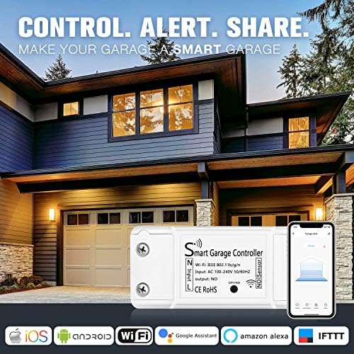AGSHOME Smart Wi-Fi Garage Door Opener Remote, APP Control, Compatible with Alexa, Google Assistant, No Hub Needed with Smartphone Control - Image 2