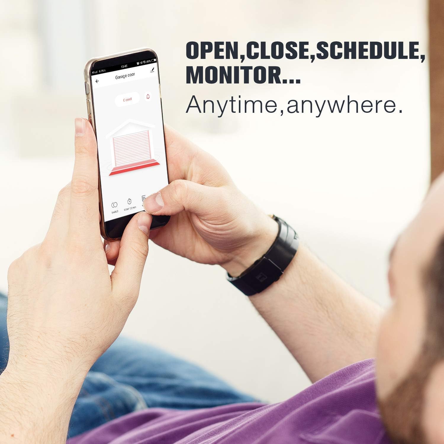 AGSHOME Smart Wi-Fi Garage Door Opener Remote, APP Control, Compatible with Alexa, Google Assistant, No Hub Needed with Smartphone Control - Image 3