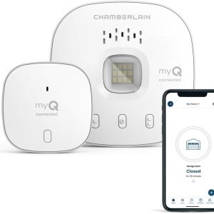 CHAMBERLAIN Smart Garage Control - Wireless Garage Hub and Sensor with Wifi & Bluetooth - Smartphone Controlled, myQ-G0401-ES, White