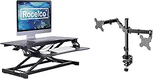 Monitor Stand Riser, Foldable Computer Monitor Stand for Desk with USB 3.0 and Charging Prot, Laptop & Monitor Riser for Desk with Storage Drawer and Tablet Phone Hold