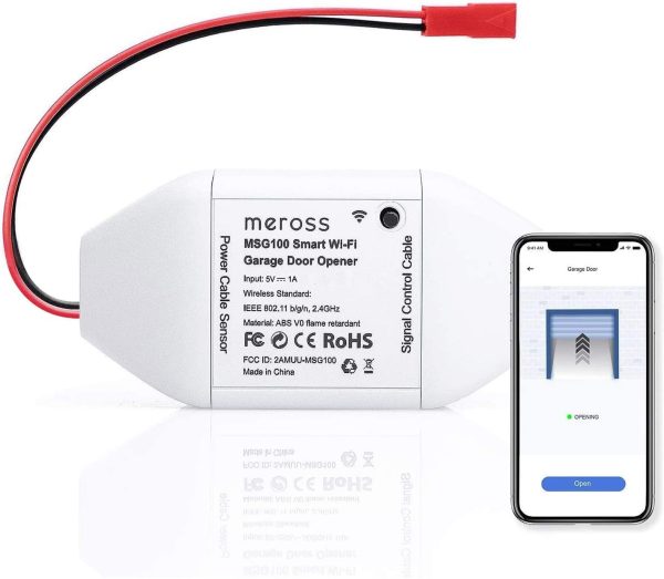 meross Smart WiFi Garage Door Opener Remote, App Control, Works with Alexa, Google Assistant and SmartThings, No Hub Needed
